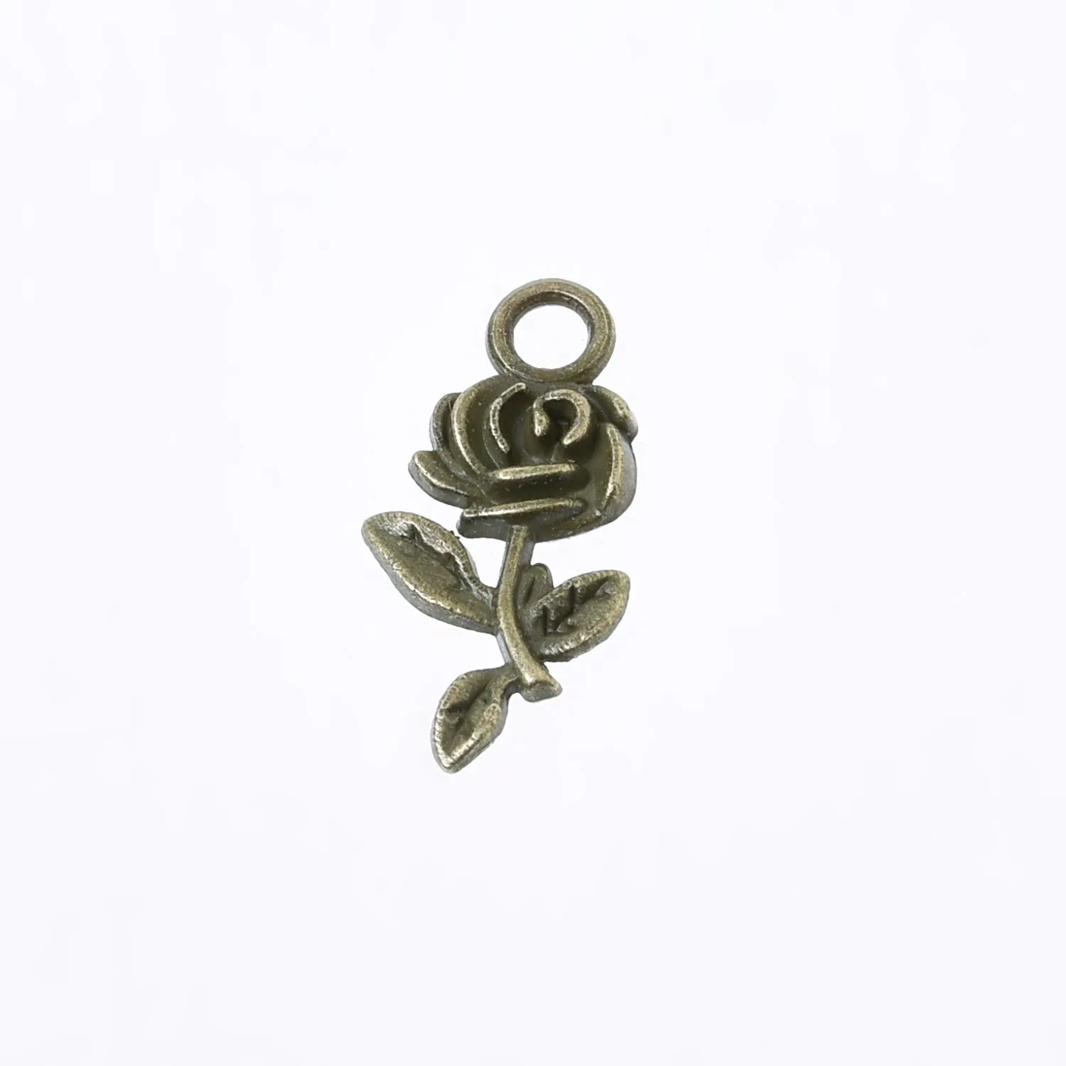 10*21mm Alloy Rose pendant Rose Charm Rose Pendant Necklace for Women Mothers Day 50pcs 102739