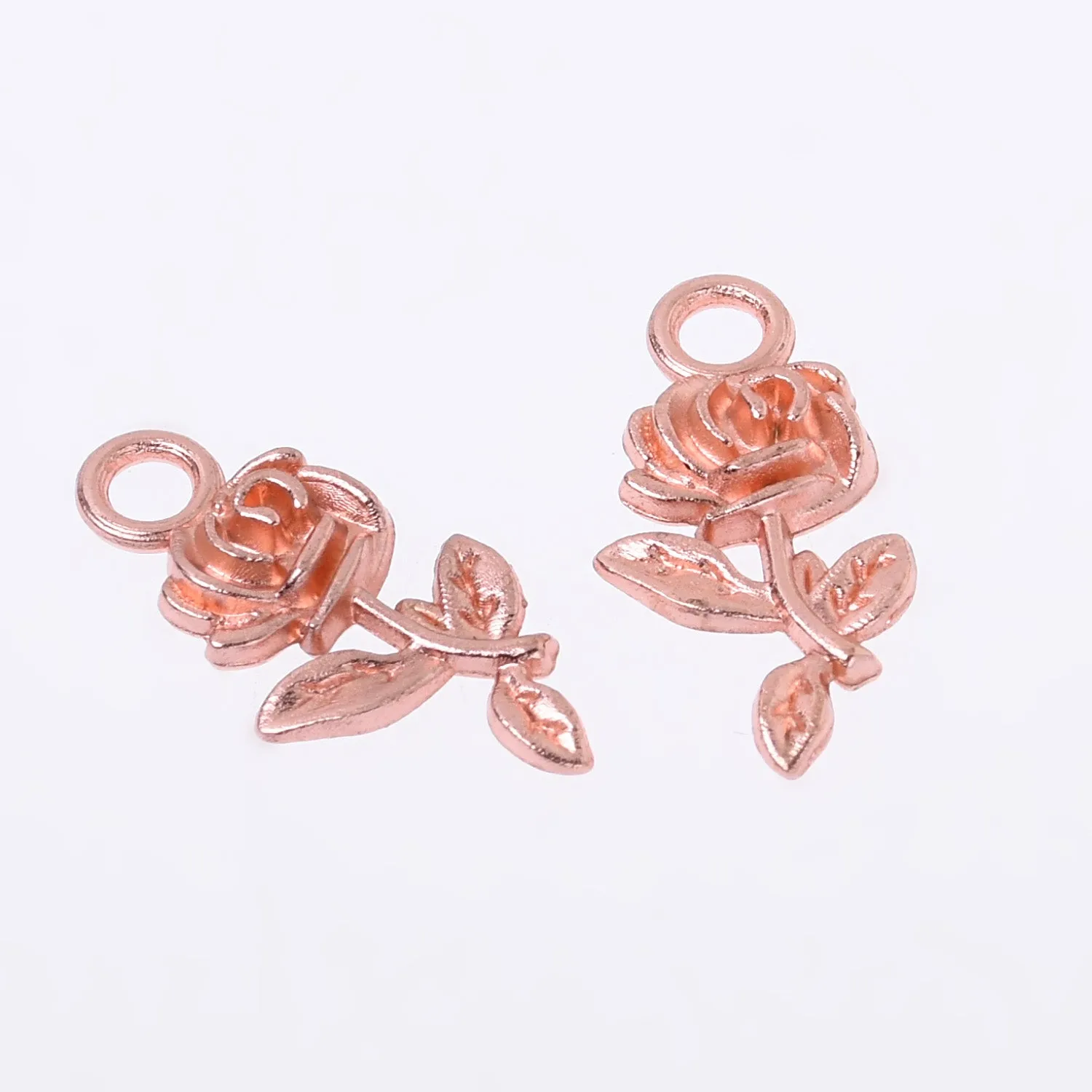 10*21mm Alloy Rose pendant Rose Charm Rose Pendant Necklace for Women Mothers Day 50pcs 102739