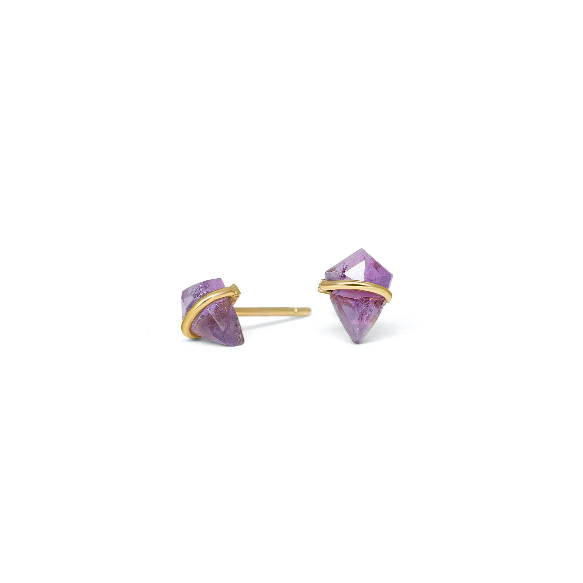 18K Kite Stud Earrings in Amethyst