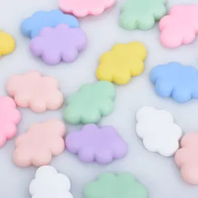 25*17mm Resin Cloud Cabochon Flatback Cloud Charm for Decoden Phone Case mixed color 30pcs 10280450