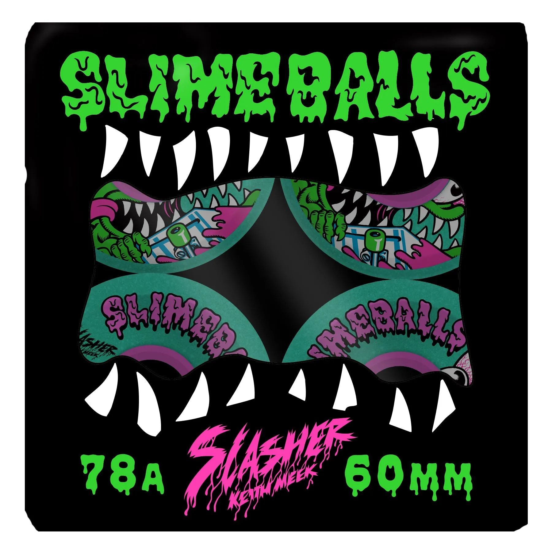 60mm Meek Slasher OG Slime Glitter 78a Wheels