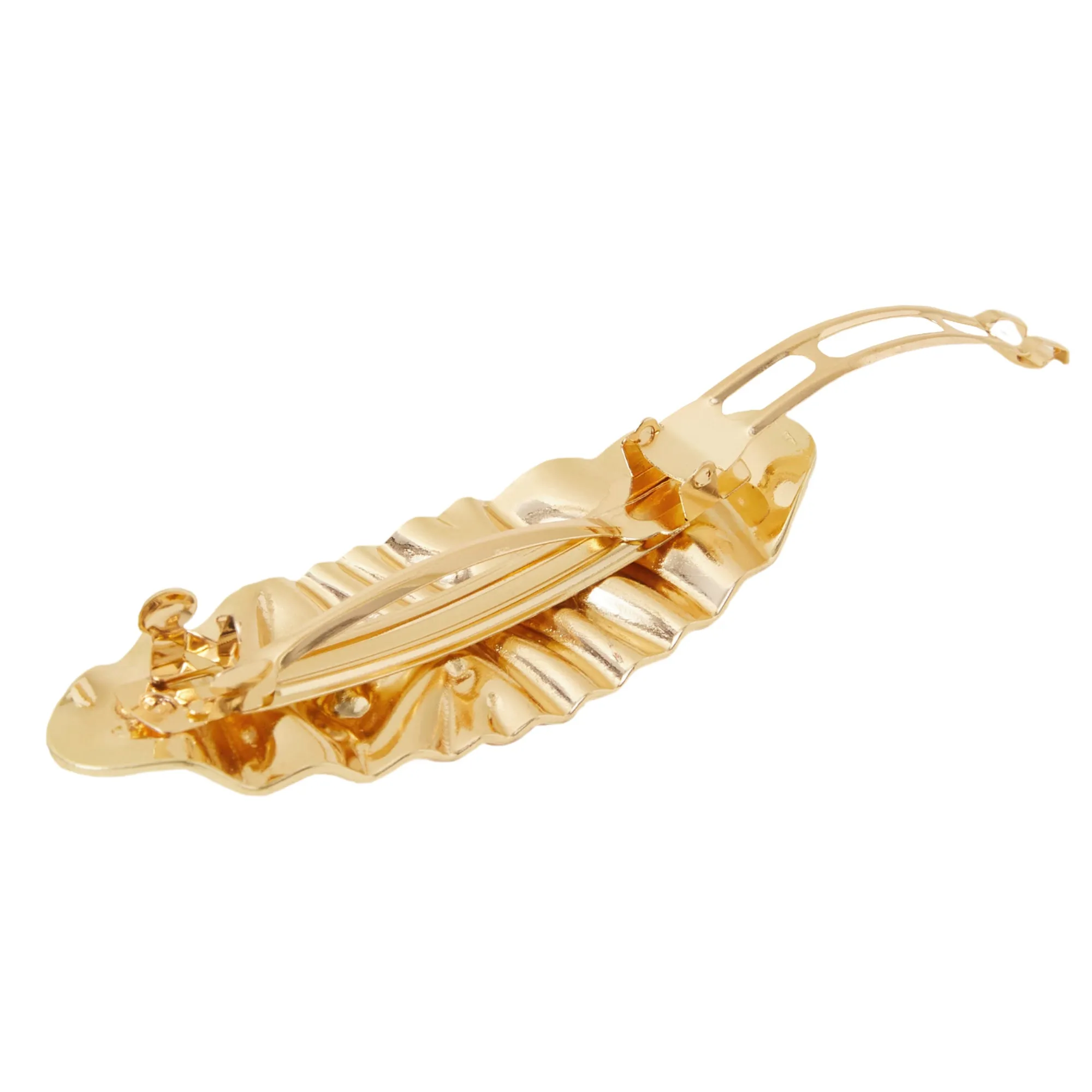 Accessorize London Women's Gold Pleated Barrette Clip