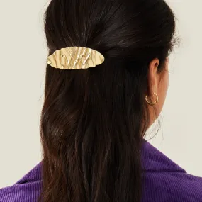 Accessorize London Women's Gold Pleated Barrette Clip