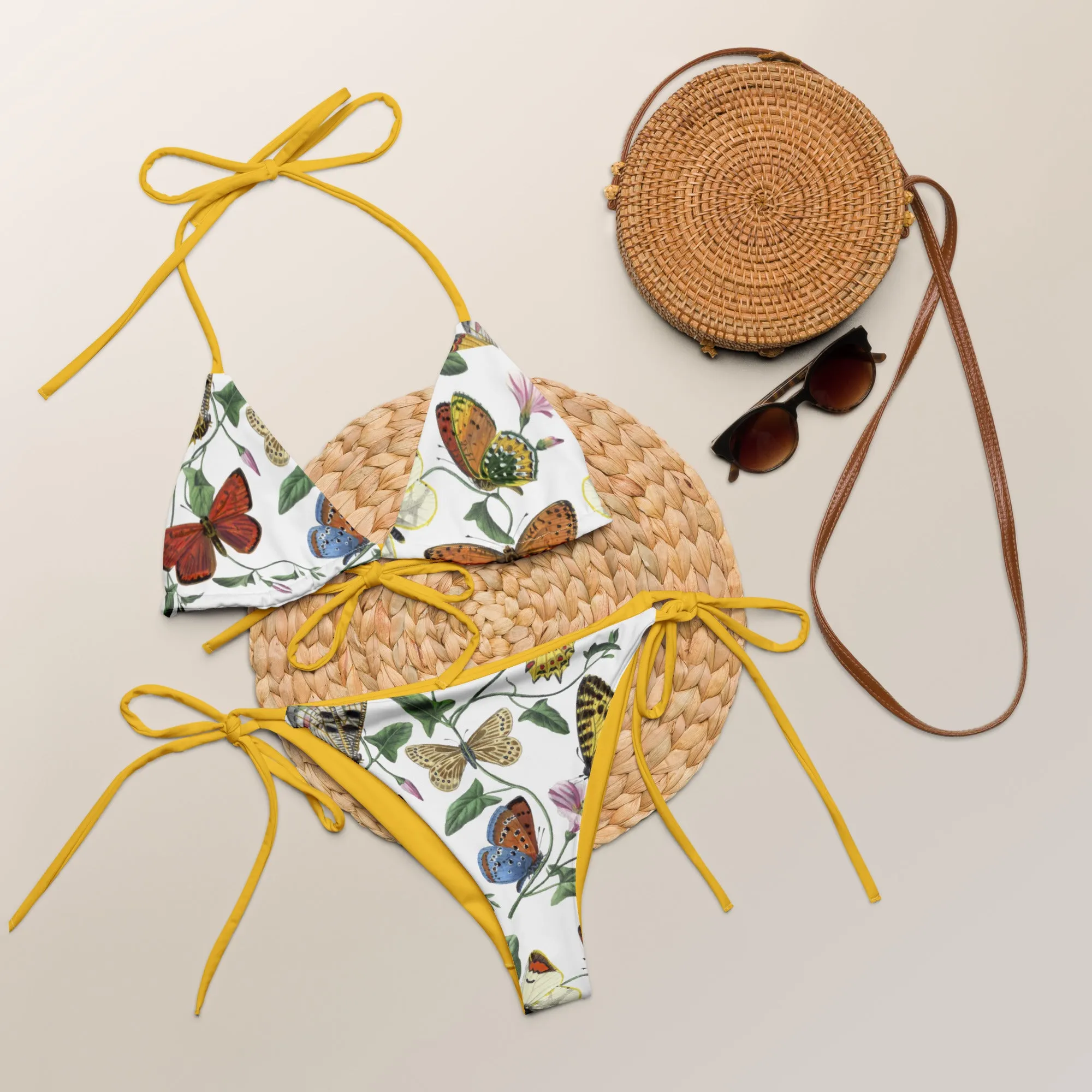 All-over print recycled string bikini