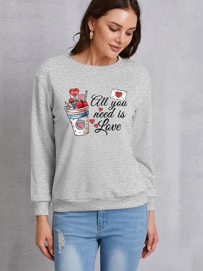 ALL YOU NEED IS LOVE Round Neck Sweatshirt