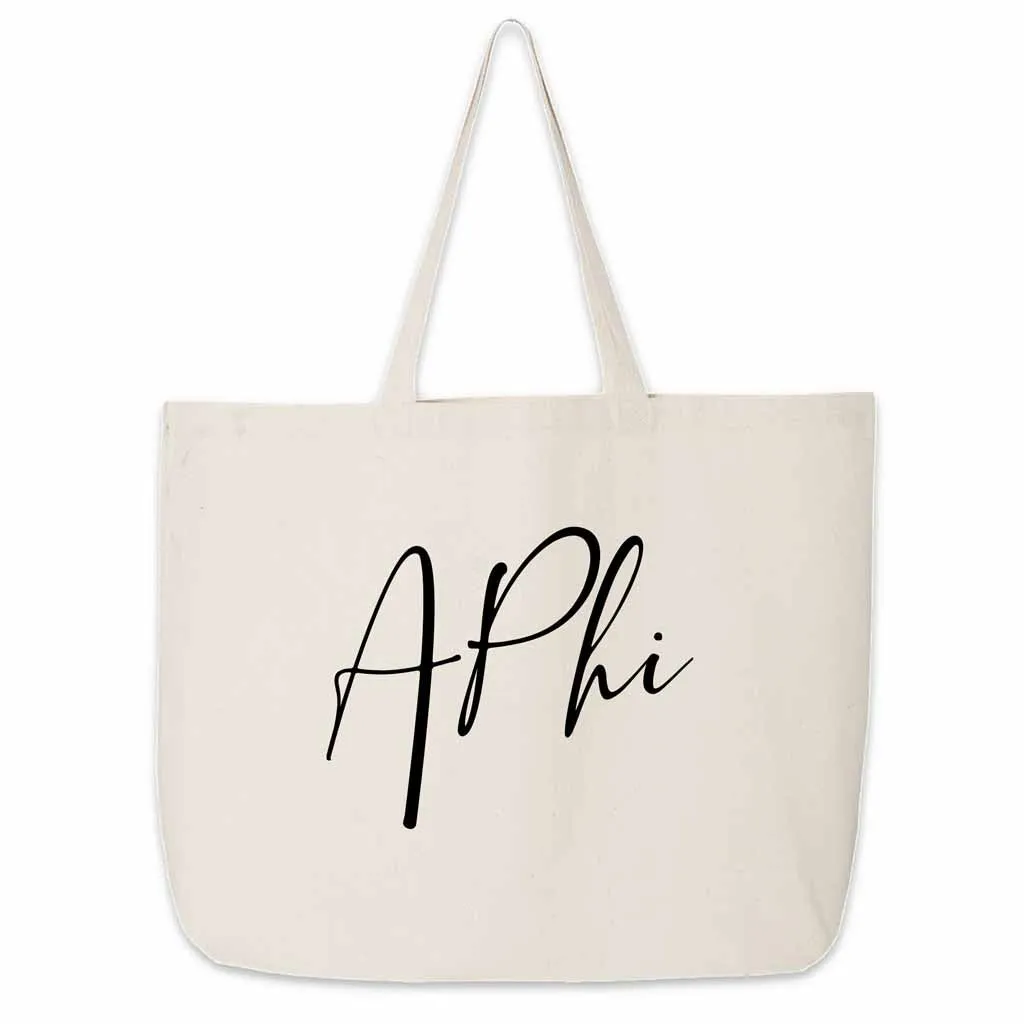 Alpha Phi Script Writing Nickname Canvas Tote Bag