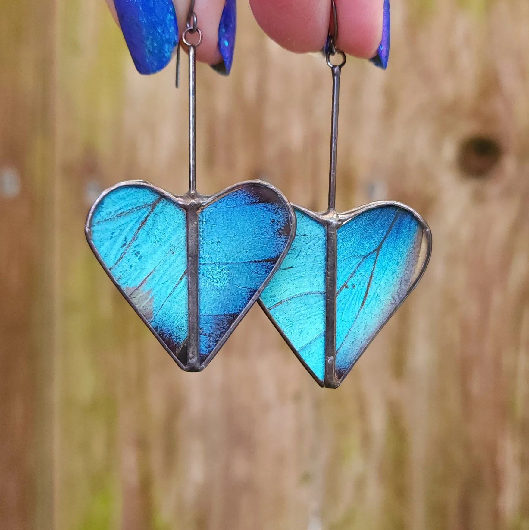 Blue Butterfly Heart Variations Earrings