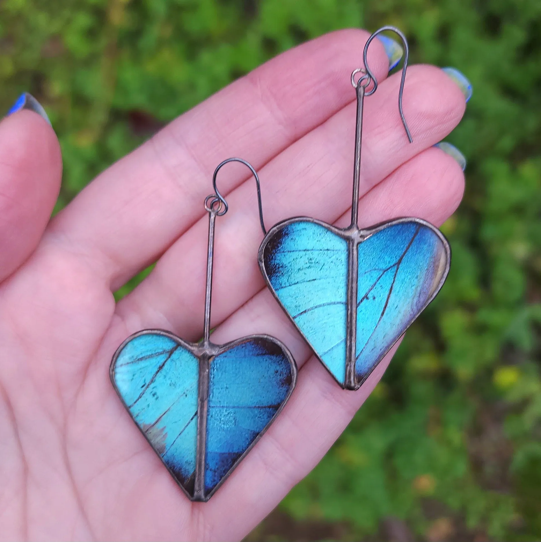 Blue Butterfly Heart Variations Earrings