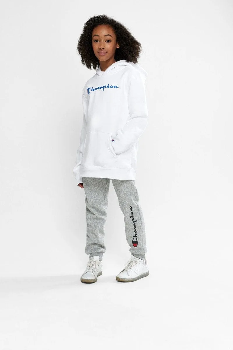 CHAMPION JUNIOR SCRIPT GREY TRACKPANTS