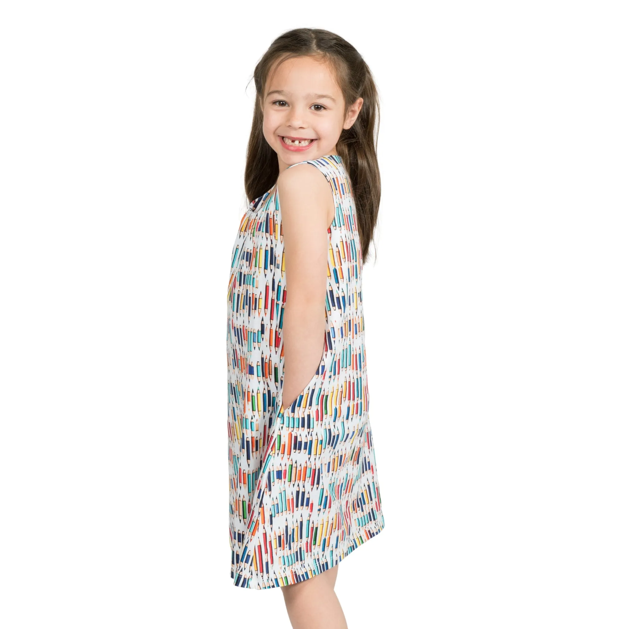 Colored Pencils Kids A-Line Dress [FINAL SALE]