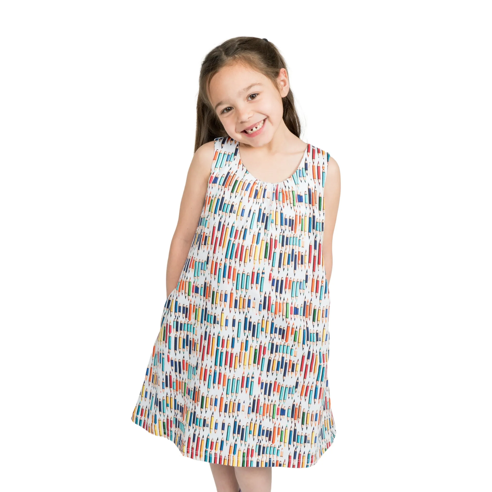 Colored Pencils Kids A-Line Dress [FINAL SALE]