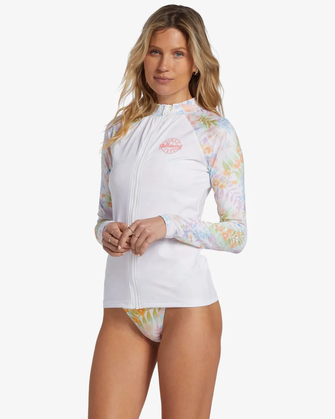 Core Long Sleeve Zip Front Surf Tee - Salt Crystal