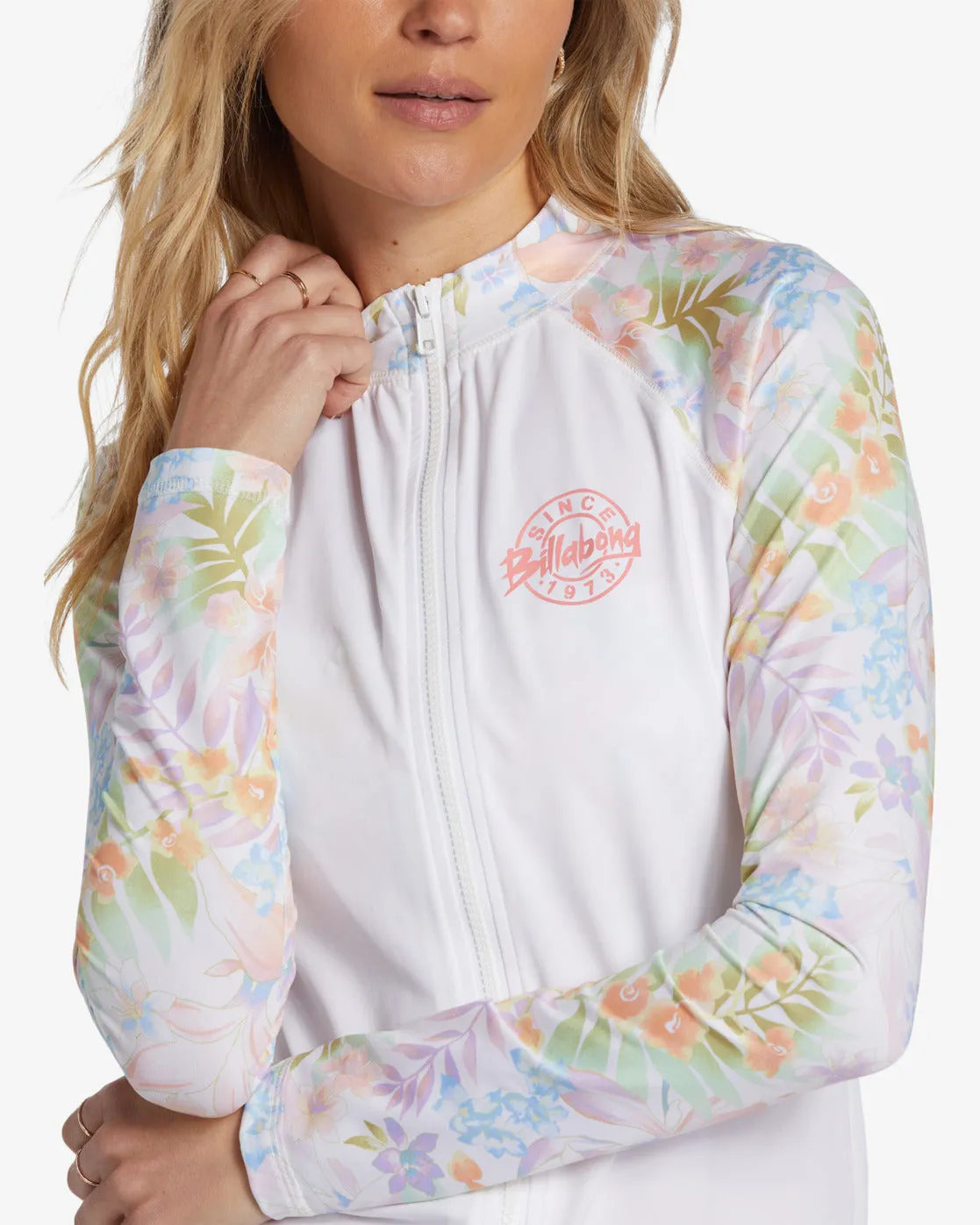 Core Long Sleeve Zip Front Surf Tee - Salt Crystal