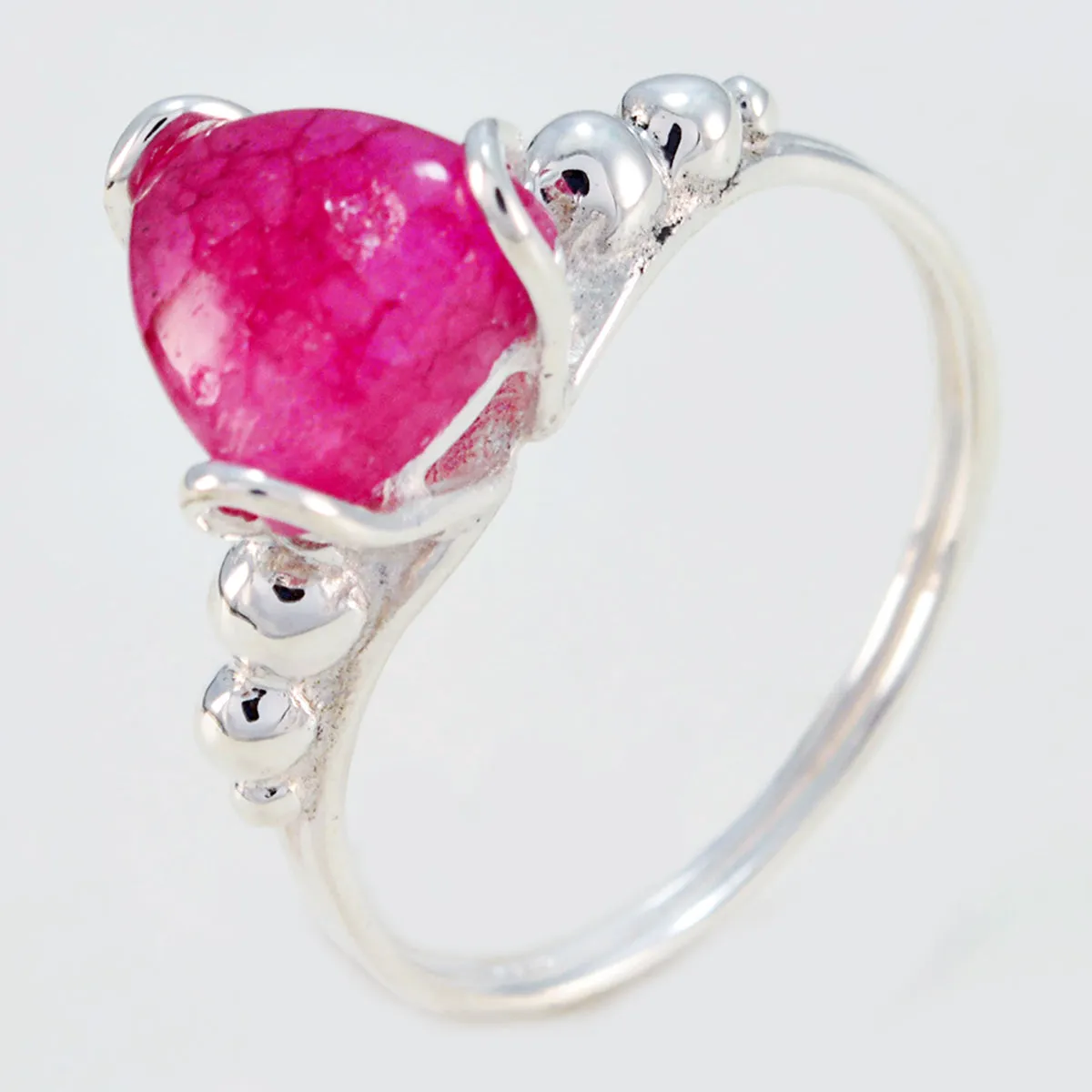 Cunning Gemstone Indianruby 925 Sterling Silver Ring Jewelry Show