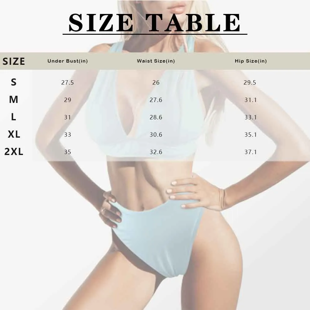 Custom Face Solid Color Back Buckle Bikini Personalized Deep V Neck Triangle Bikini Beach Pool Outfits