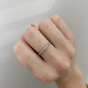 Dainty Half Eternity Wedding Band, Minimalist Ring