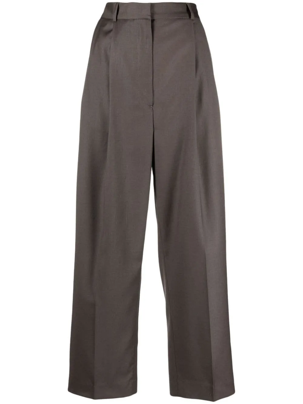 Double-Pleated Cropped Trousers