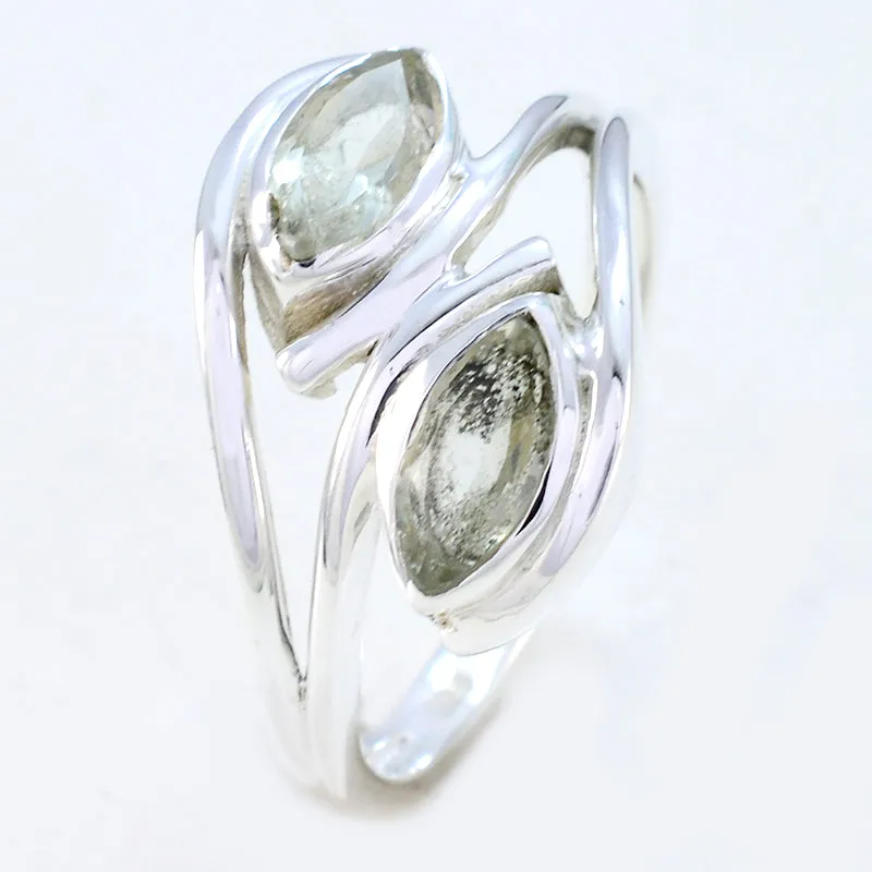 Fair Gem Green Amethyst 925 Sterling Silver Ring Indian Gold Jewelry