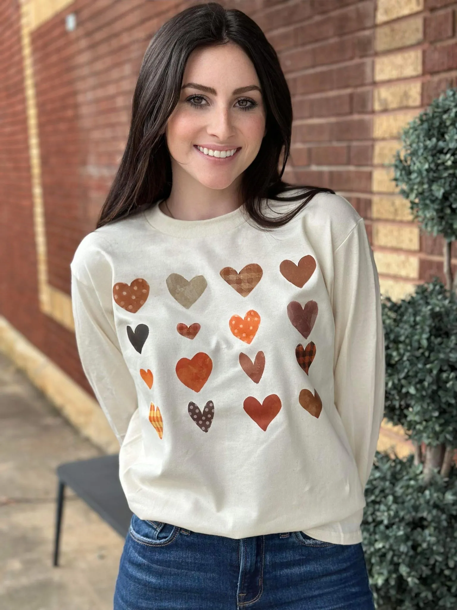 Fall Hearts Long Sleeve Tee