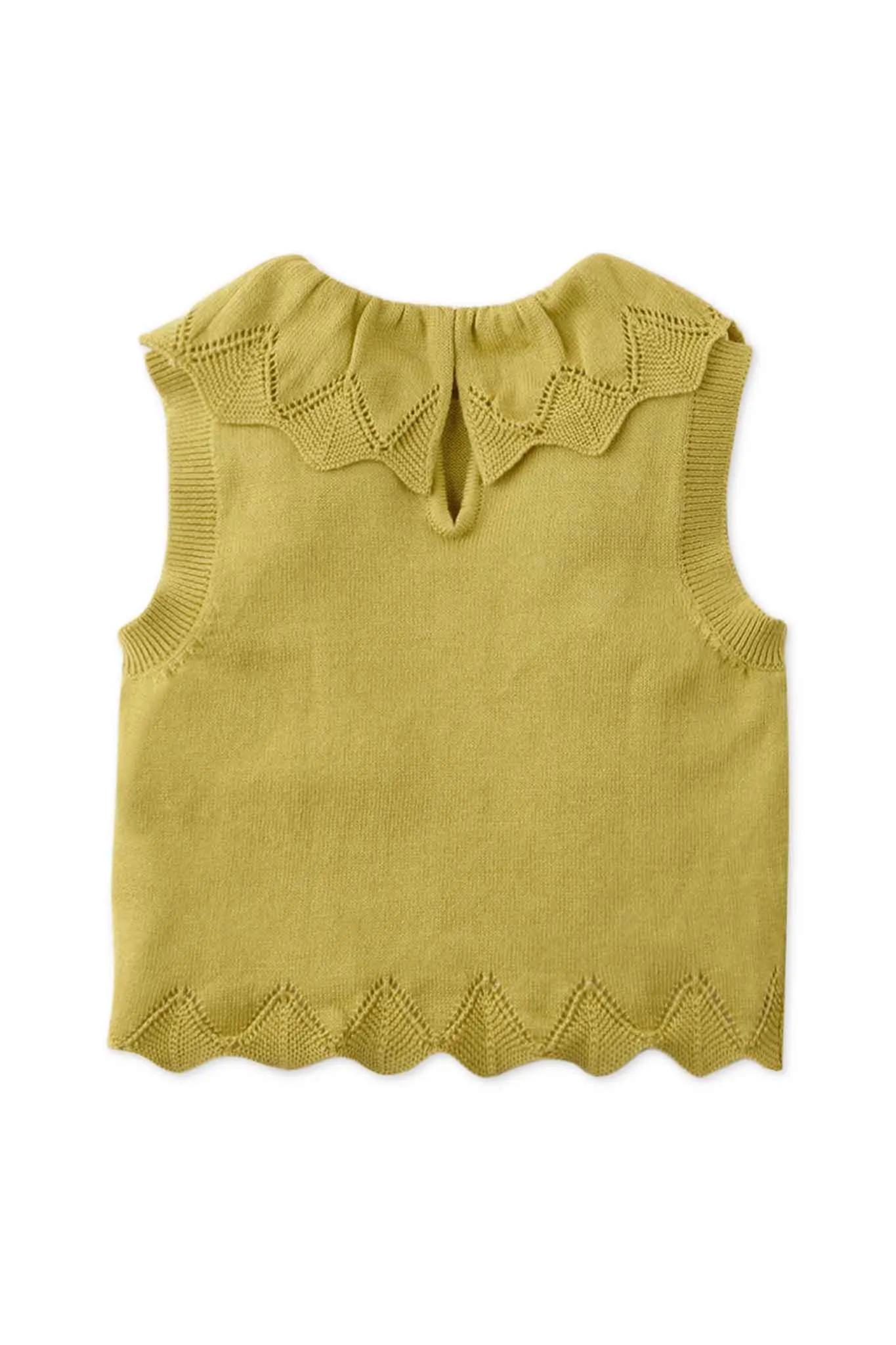 Gingersnaps Scalloped Edge Neck and Hem Knitted Top