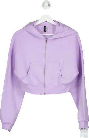 H&M Purple Crop Zip Up Hoodie UK M