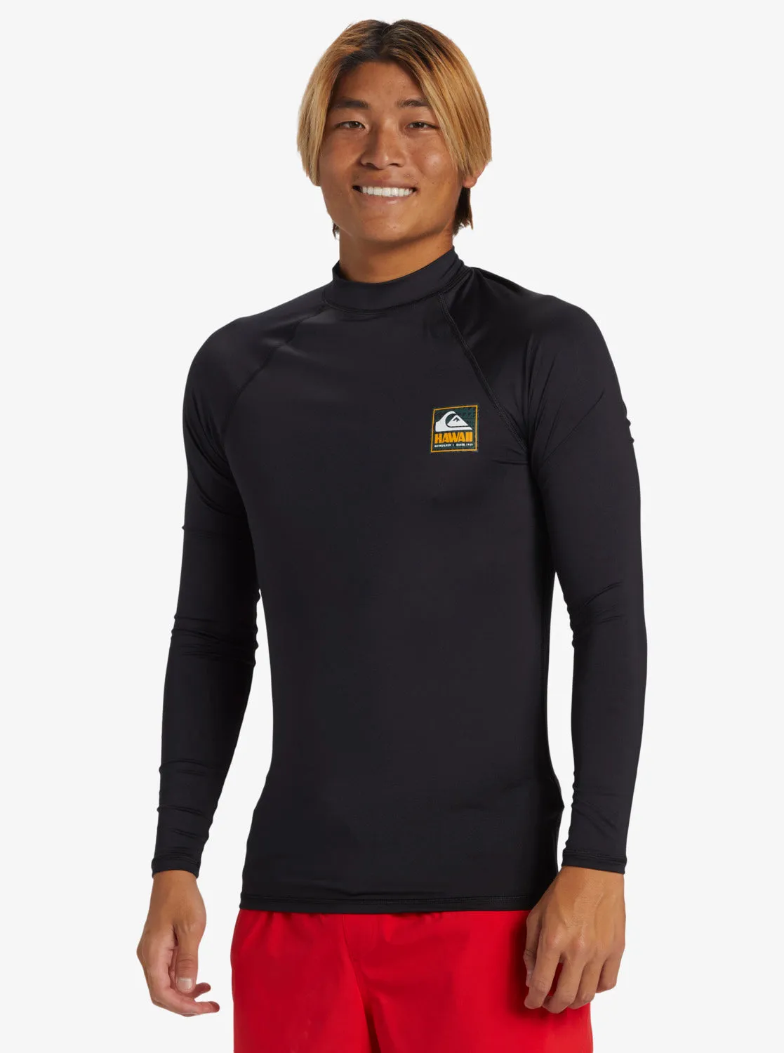 Hawaii Badge UPF 50 Long Sleeve Rashguard - Black