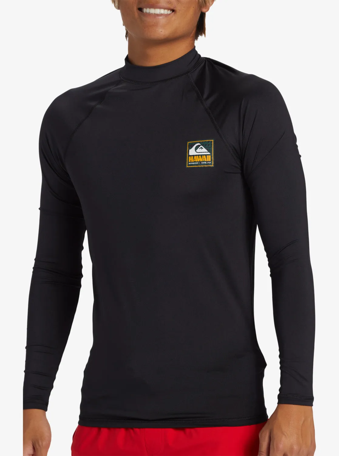 Hawaii Badge UPF 50 Long Sleeve Rashguard - Black