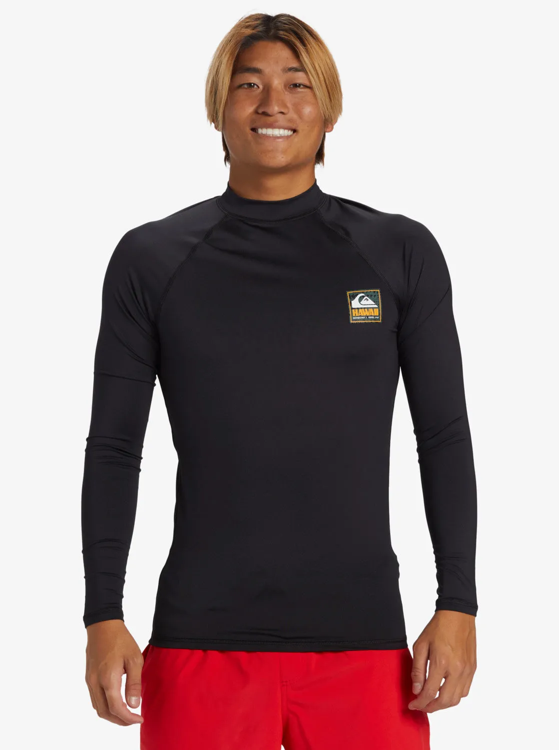 Hawaii Badge UPF 50 Long Sleeve Rashguard - Black