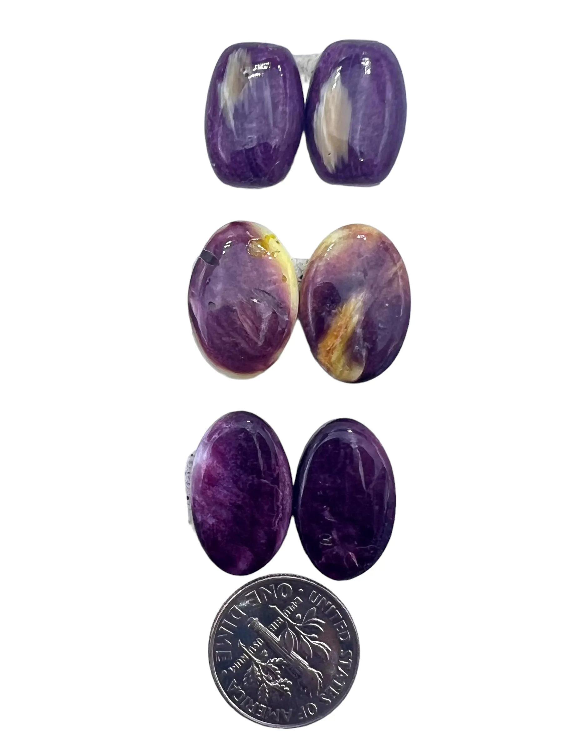 High Quality Purple Spiny Oyster Cabochon Pairs (Select one pair)