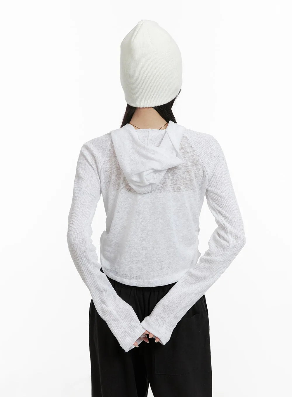 Hooded Cut-Out Top CA404