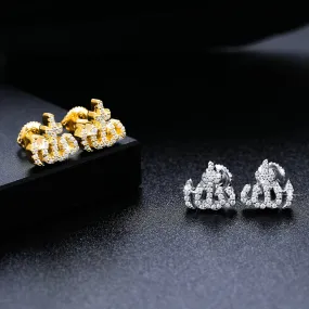 Iced out Allah Stud Earrings