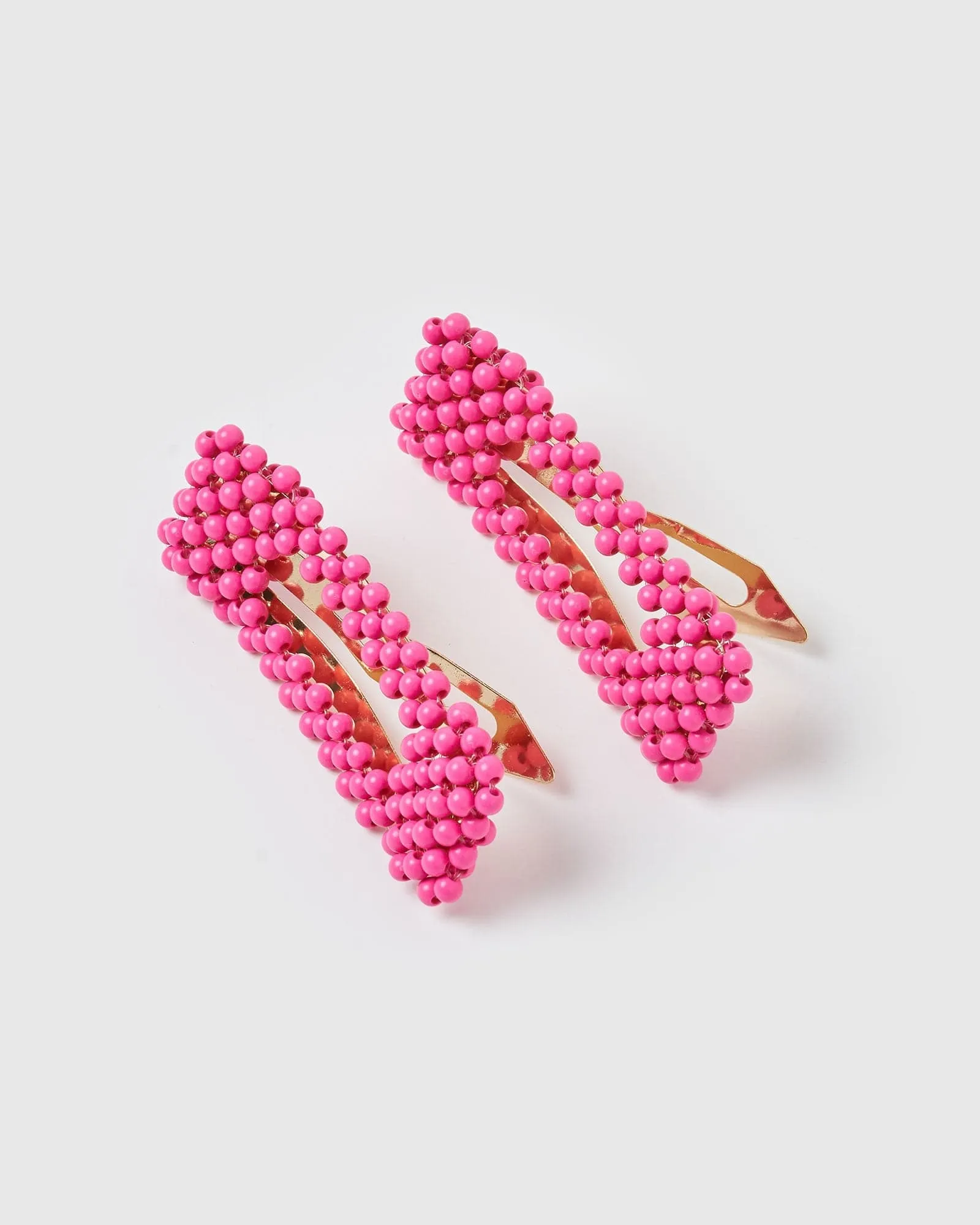 Izoa Penelope Hair Clip Set Hot Pink