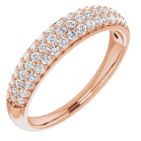 Juliette Round Diamond 1/2 Eternity Ice Solitaire 1/2 CTW Pavé Band