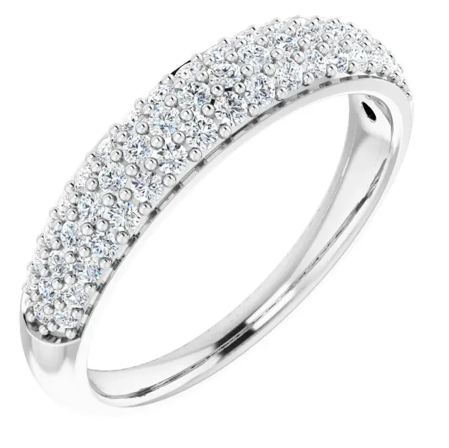 Juliette Round Diamond 1/2 Eternity Ice Solitaire 1/2 CTW Pavé Band