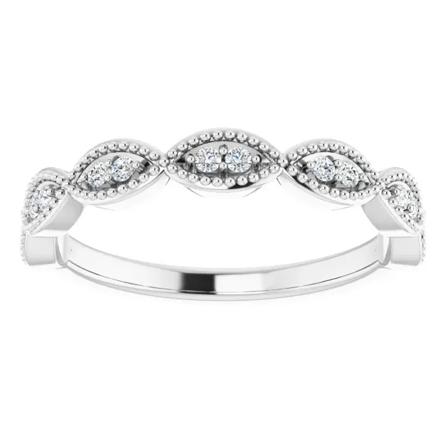 Juliette Round Moissanite or Diamond 1/2 Eternity Ice Solitaire 1/8 CTW Band