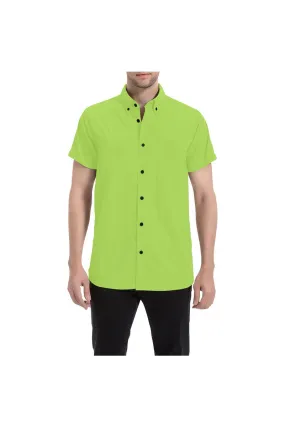 Lime Green Men's Short Sleeve Shirt/Large Size