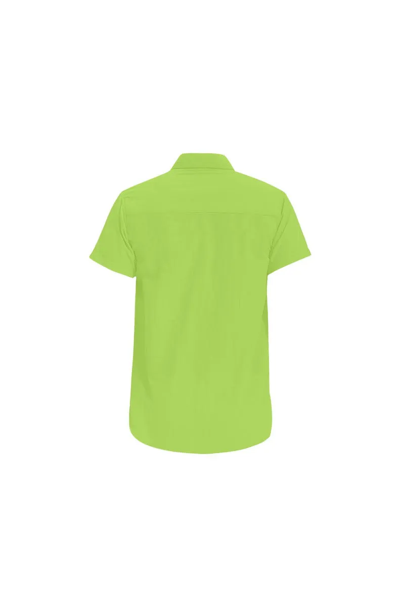 Lime Green Men's Short Sleeve Shirt/Large Size