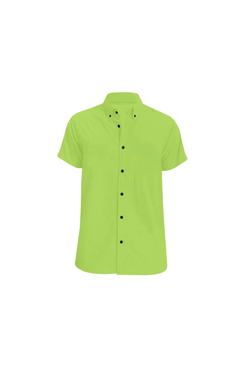 Lime Green Men's Short Sleeve Shirt/Large Size