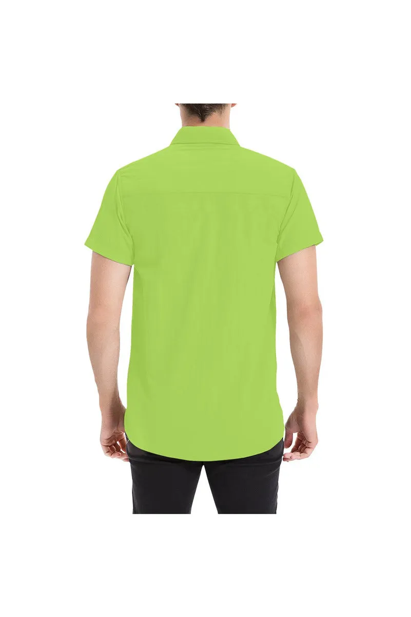 Lime Green Men's Short Sleeve Shirt/Large Size