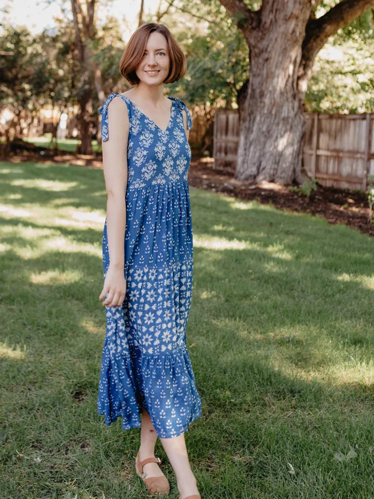 Lorelei Tiered Dress - Indigo Trio