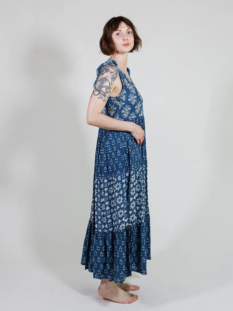 Lorelei Tiered Dress - Indigo Trio