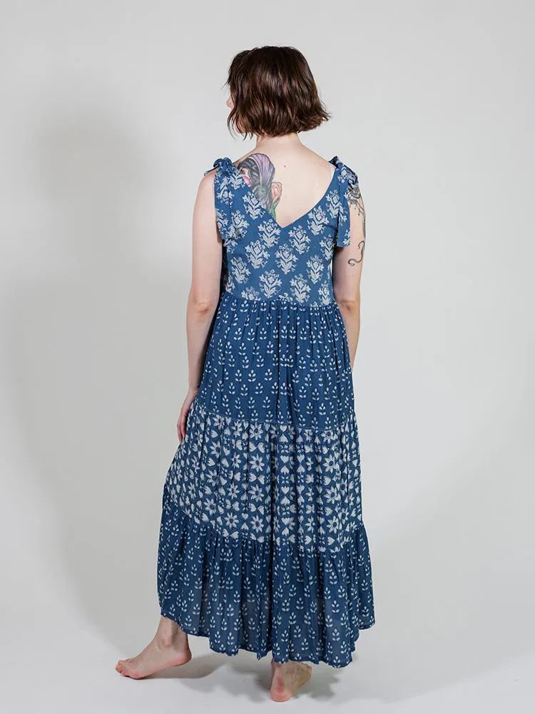 Lorelei Tiered Dress - Indigo Trio