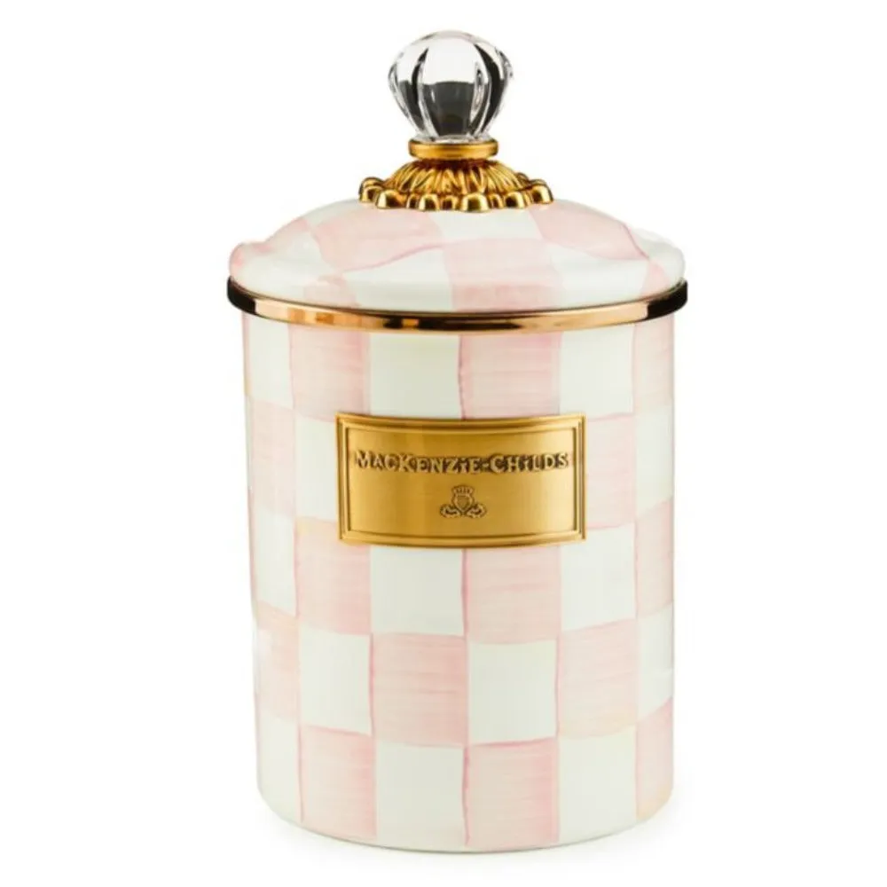 MacKenzie-Childs Rosy Check Enamel Canister