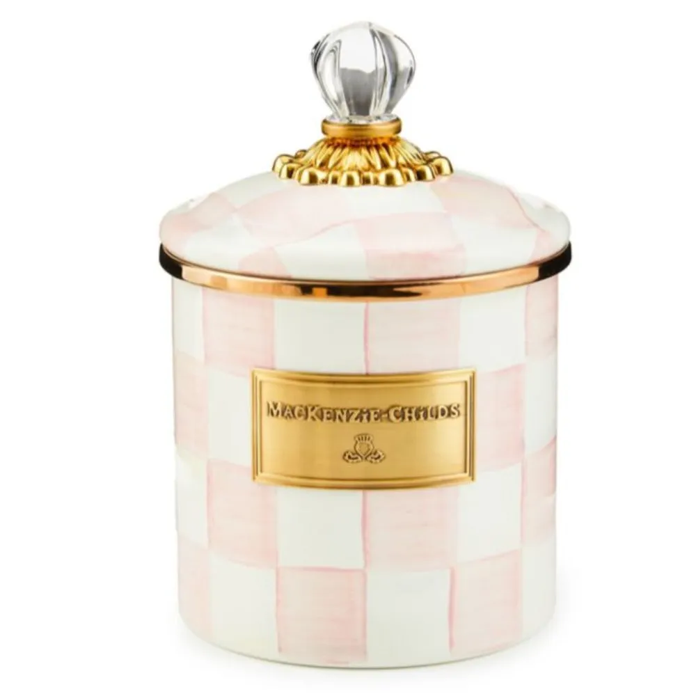 MacKenzie-Childs Rosy Check Enamel Canister