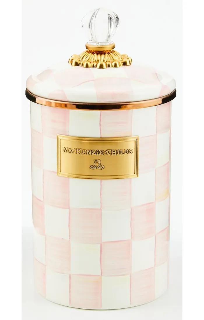 MacKenzie-Childs Rosy Check Enamel Canister