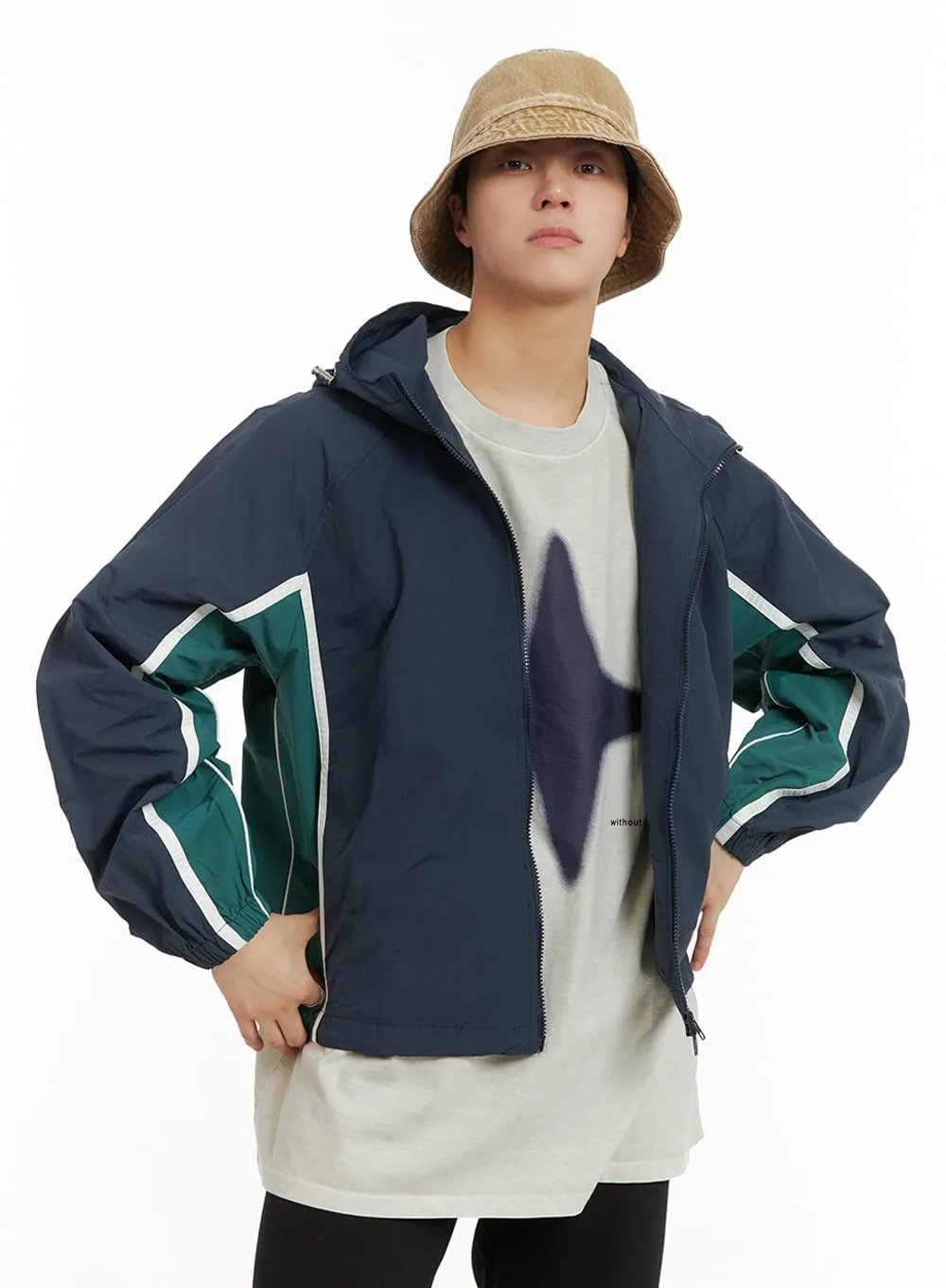 Men's Hoodie Windbreaker Jacket IA401