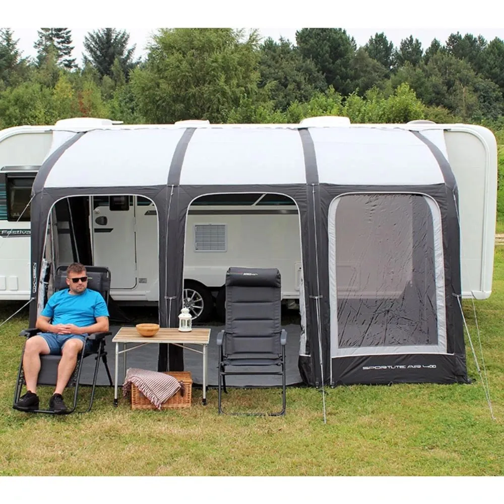 Outdoor Revolution Sportlite Air 400 Inflatable Caravan Awning ORCA1010   Free Carpet (2024)