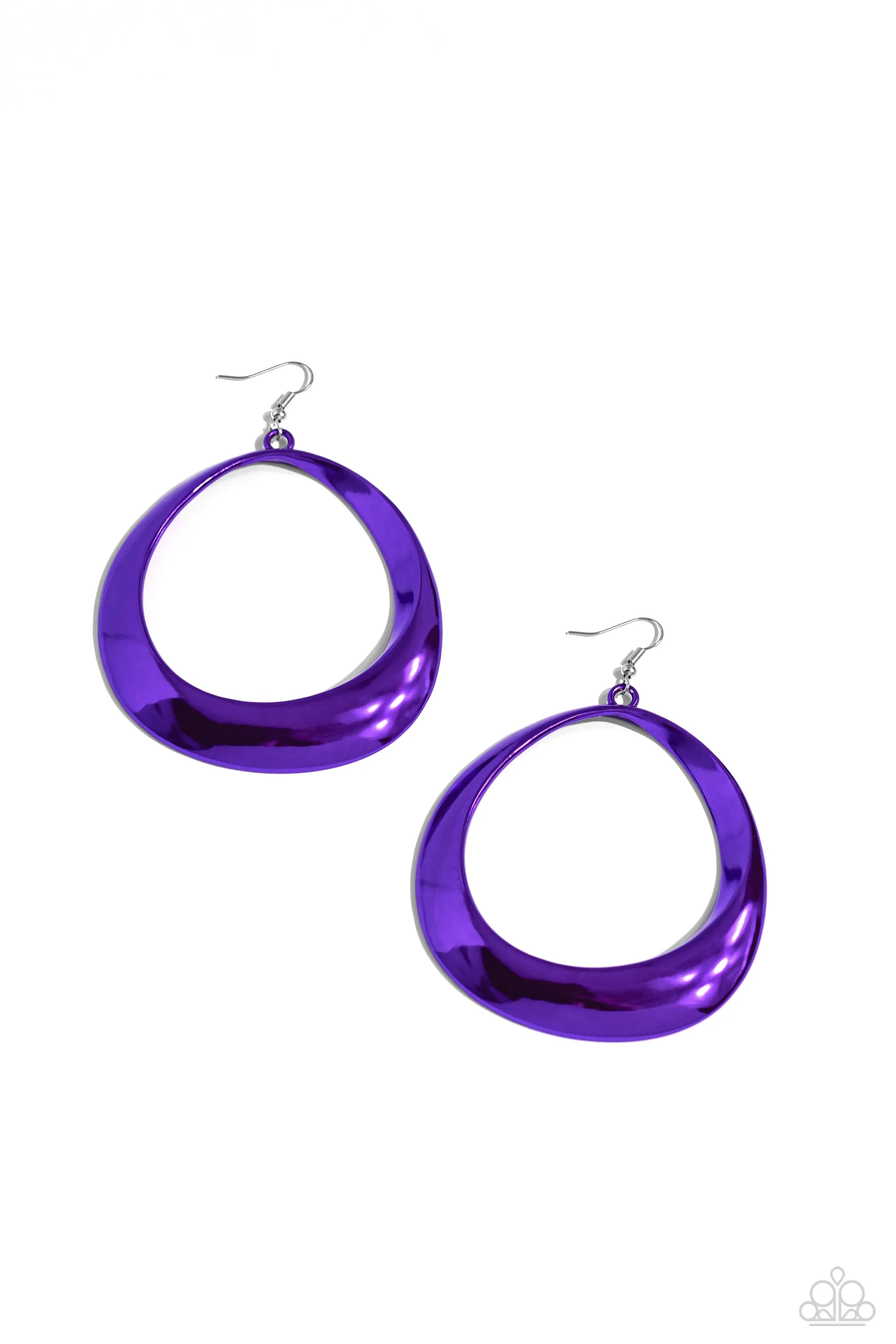 Paparazzi Asymmetrical Action Purple Earrings