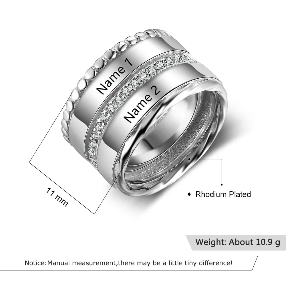 Personalized Name Ring With Cubic Zirconia