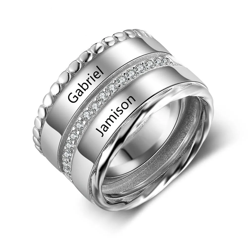 Personalized Name Ring With Cubic Zirconia